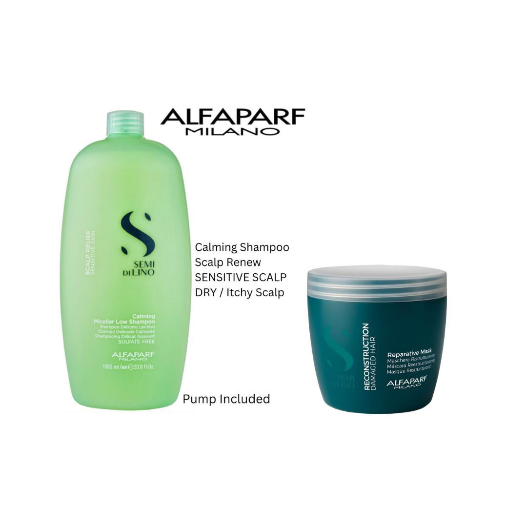 ALFAPARF Semi Di Lino Calming Shampoo and reconstruction mask