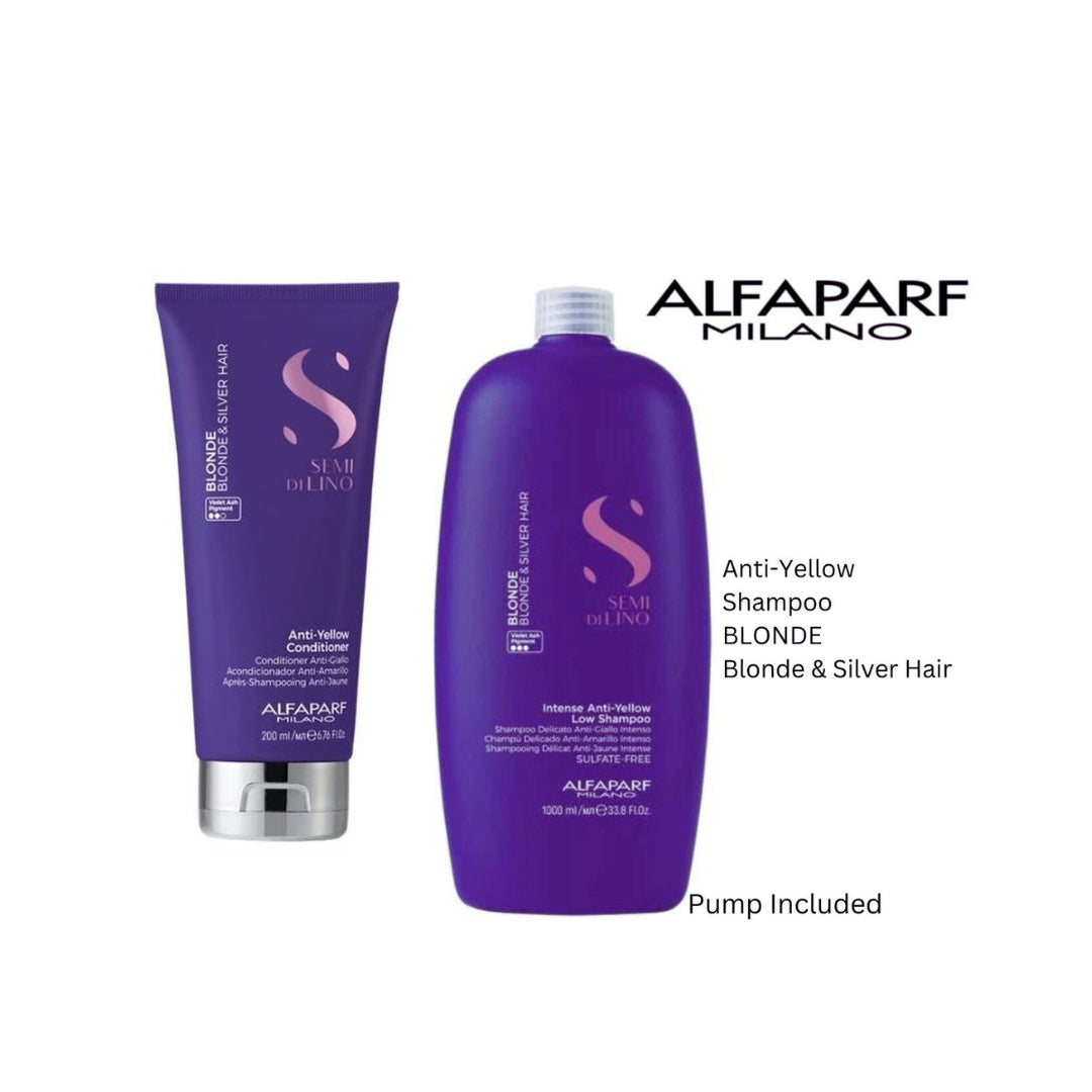 alfaparf anti-yellow shampoo 1000ml and conditioner