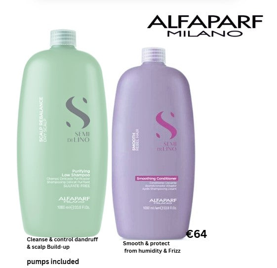 ALFAPARF Semi Di Lino Purifying Shampoo & Smoothing conditioner 1L