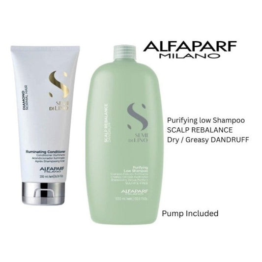 ALFAPARF Semi Di Lino Purifying Shampoo 1000ml & Conditioner at myook.ie